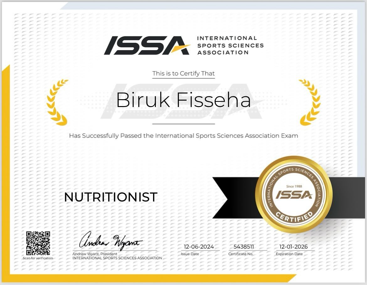 ISSA Nutritionist Certificate